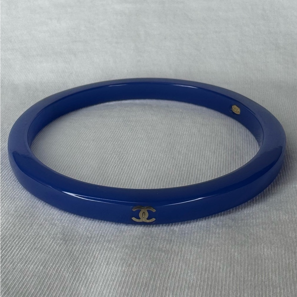 RARE Chanel Blue & Black Bangle Set - Picture 6 of 15